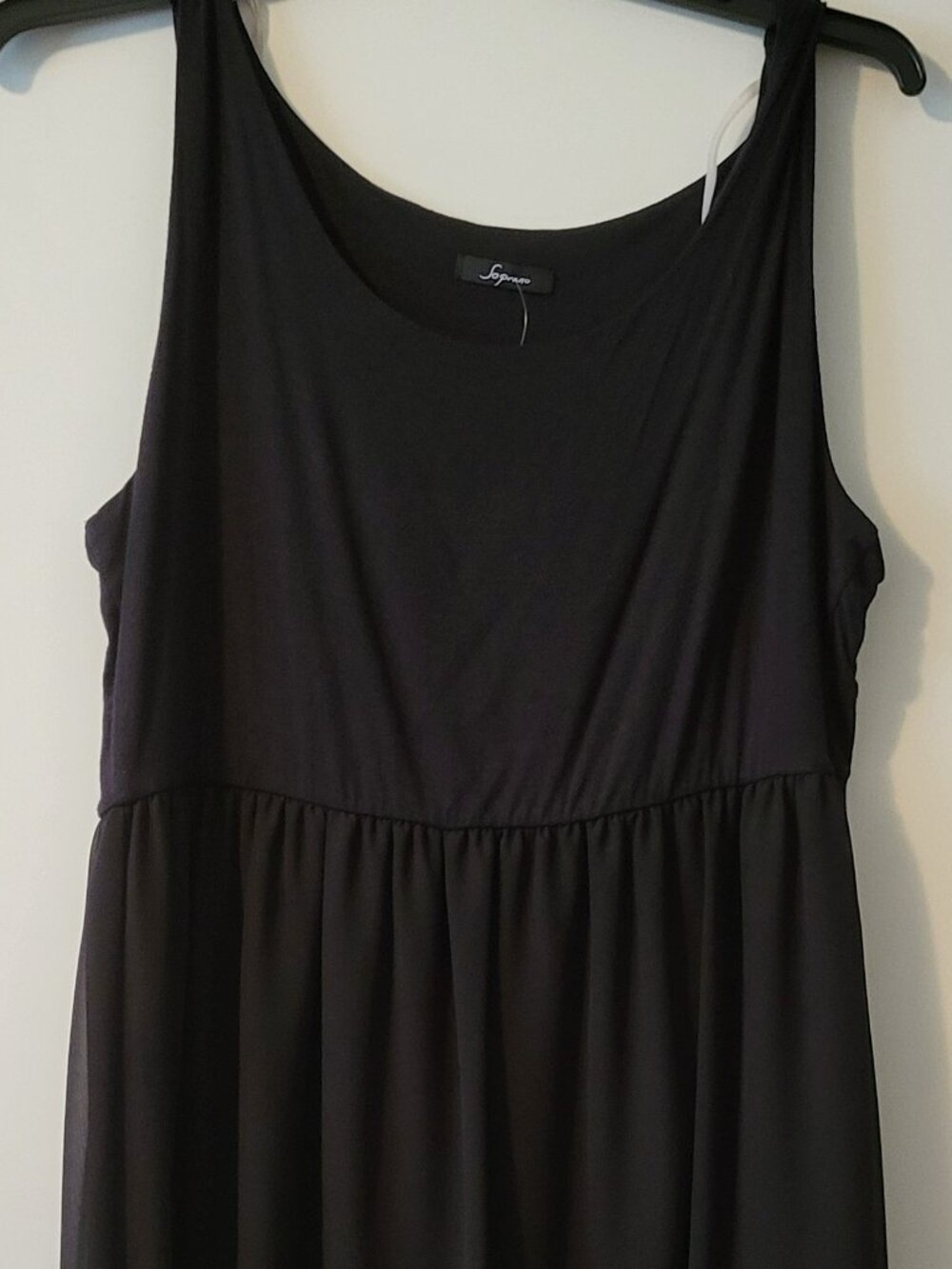 Sopano Black High Low Sheer overlay Sleeveless Dress Size 2X